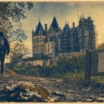 château de lerme dordogne : vue du château de l’Herm en restauration