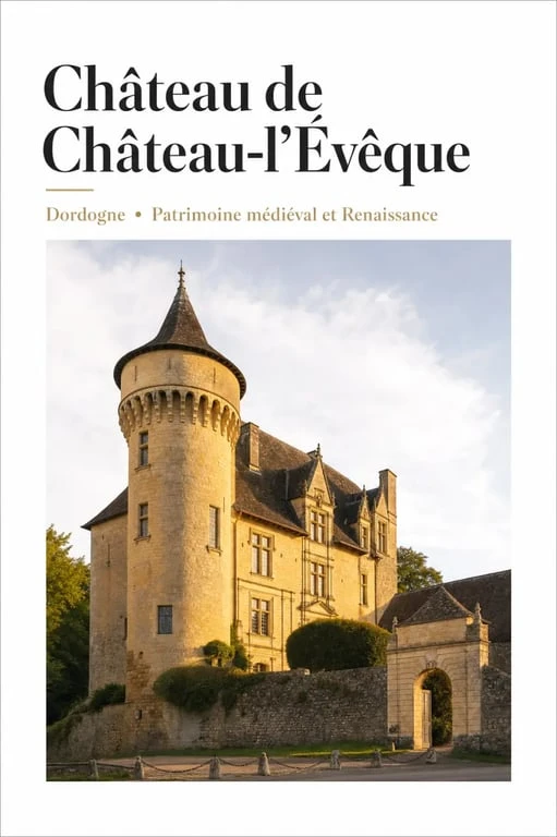Vue extérieure du château de Château-l'Évêque en Dordogne