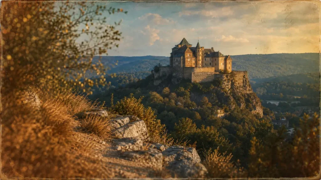 Château de Bannes en Dordogne : une forteresse médiévale sur éperon rocheux, privée et non visitable