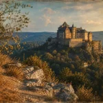 Château de bannes dordogne : forteresse médiévale sur éperon rocheux