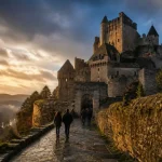 Château de Beynac en Dordogne, forteresse médiévale et remparts