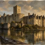 Château de Bourdeilles Dordogne : donjon et logis Renaissance au bord de la Dronne