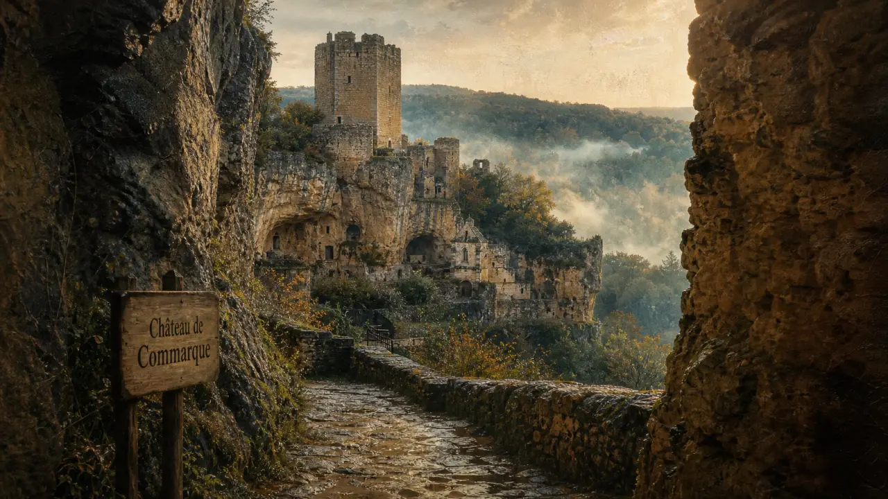 Château de commarques dordogne : donjon et grotte préhistorique