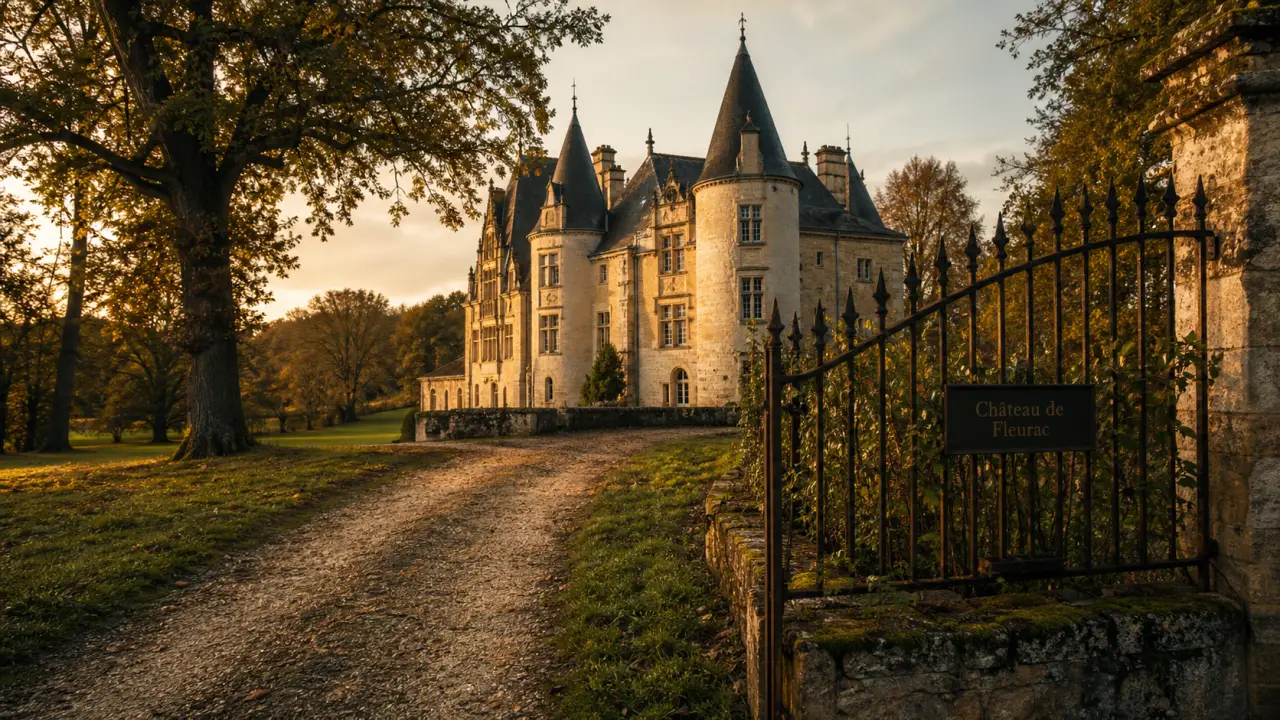 Château de fleurac dordogne : vue extérieure du château privé