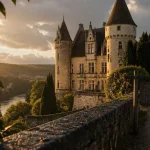Château de Joséphine Baker en Dordogne : Château des Milandes au coucher de soleil