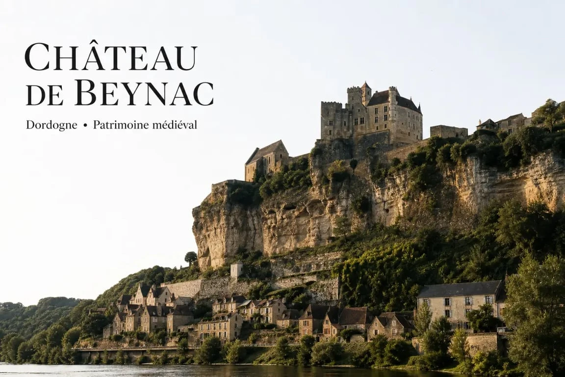 Château de Beynac dordogne vu depuis la vallée et dominant la Dordogne