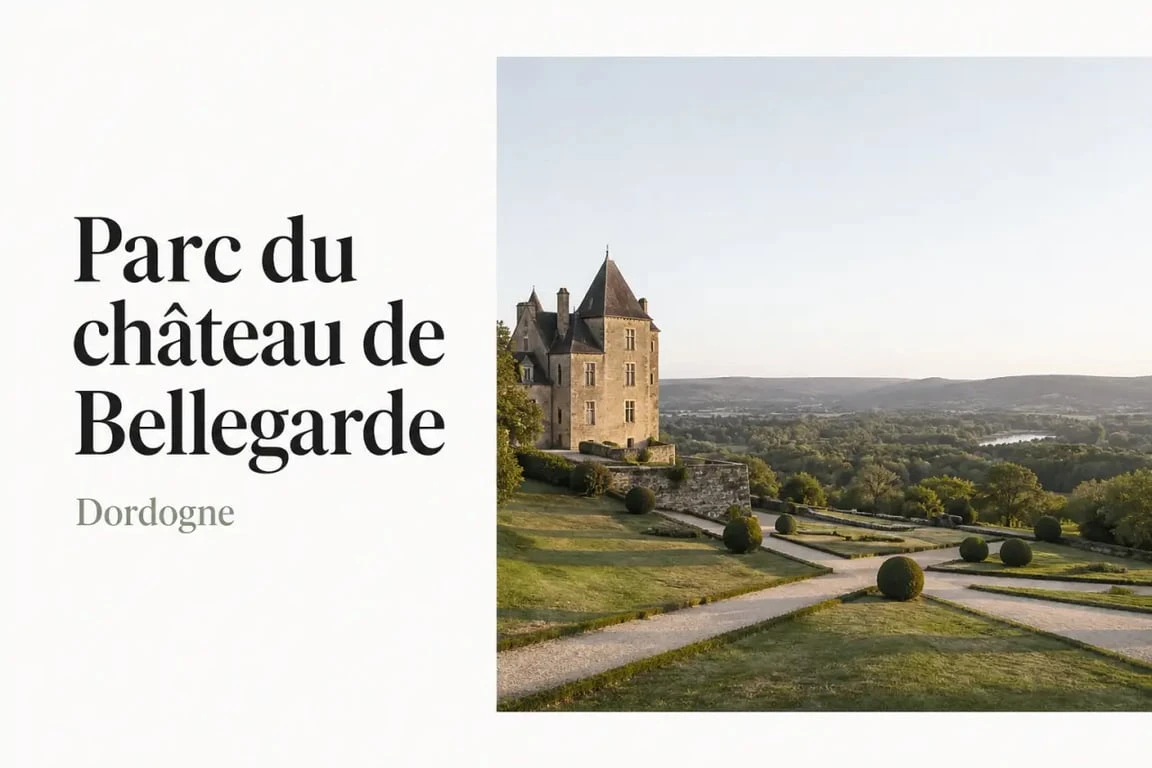 Château de Bellegarde Dordogne, parc paysager et vues sur le domaine