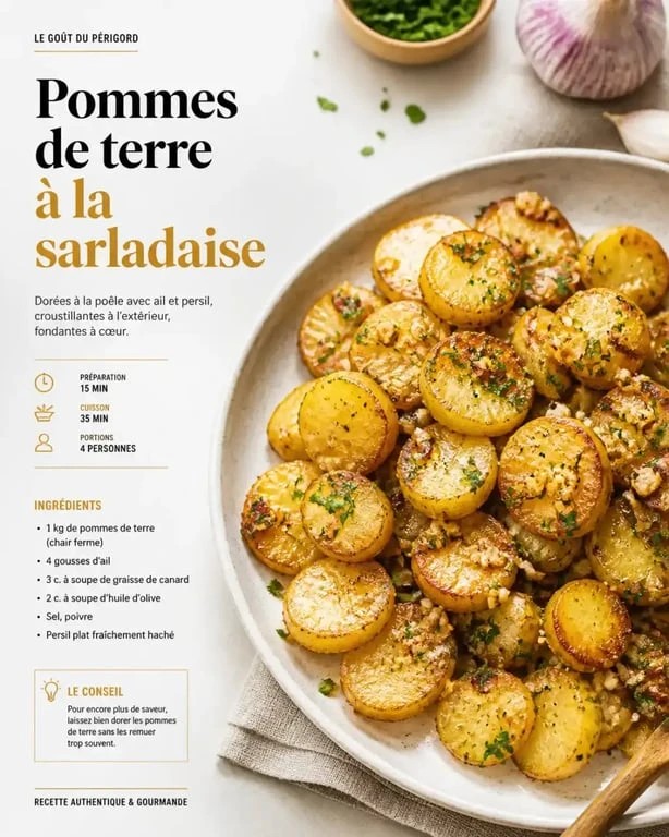 Pommes de terre à la sarladaise, spécialité de la gastronomie en Dordogne