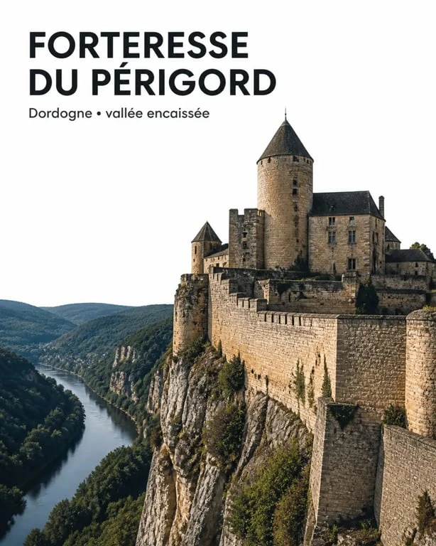 Château de castelrouge dordogne, forteresse médiévale dominant la vallée de la Dordogne