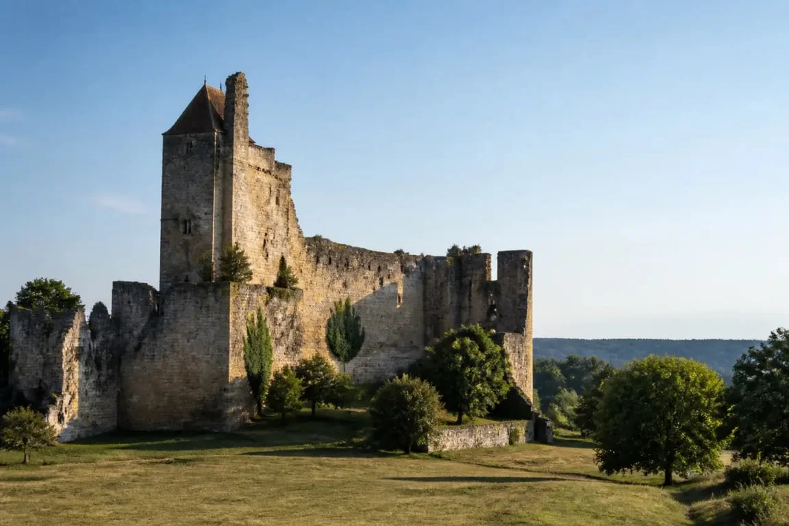 Le château de Badefols sur Dordogne, vue extérieure du château de Badefols-d’Ans en Dordogne