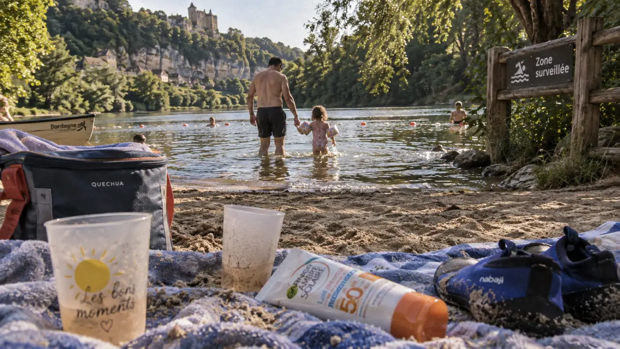 Baignade dordogne bergerac : zone surveillée sur la rivière à Bergerac