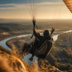 Baptême parapente dordogne sarlat en vol biplace, moniteur en commandes