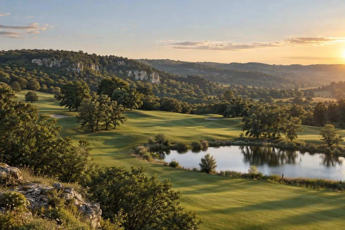 Golf Dordogne Sarlat dans un paysage boisé du Périgord Noir