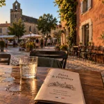Mareuil en périgord restaurant : terrasse avec pizzas