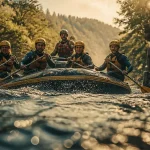Rafting dordogne sarlat : raft sur la Vézère, éclaboussures au bord de l’eau