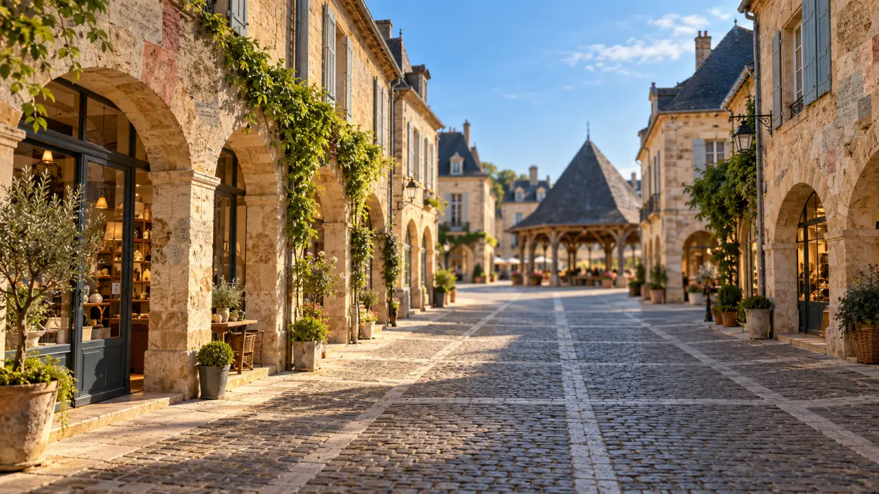 Monpazier, bastide dordogne périgord en damier