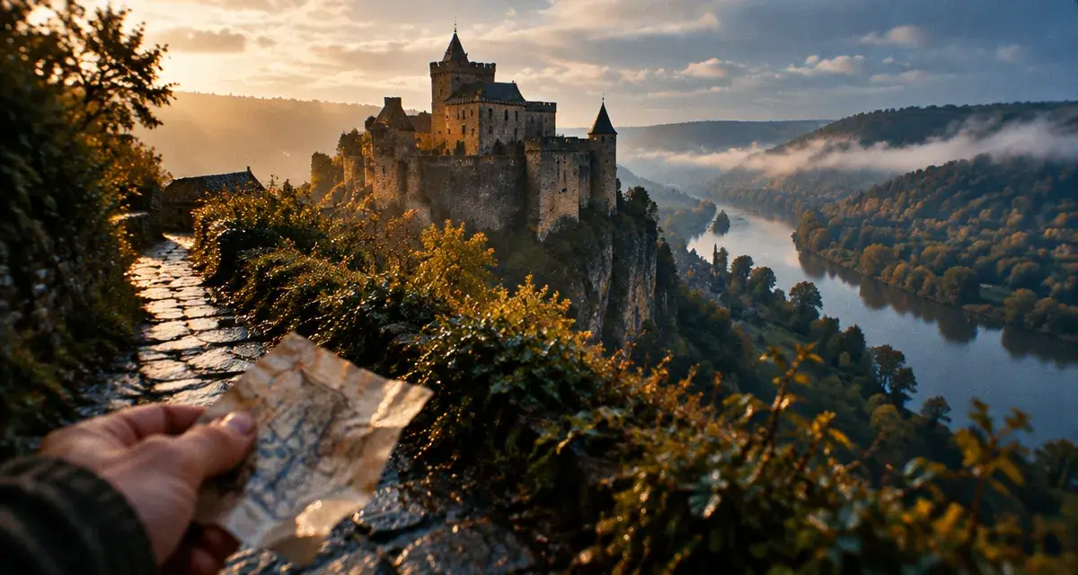 Les plus beaux châteaux de Dordogne : château de Beynac au-dessus de la vallée de la Dordogne