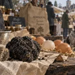 Truffe dordogne sur un marché en hiver